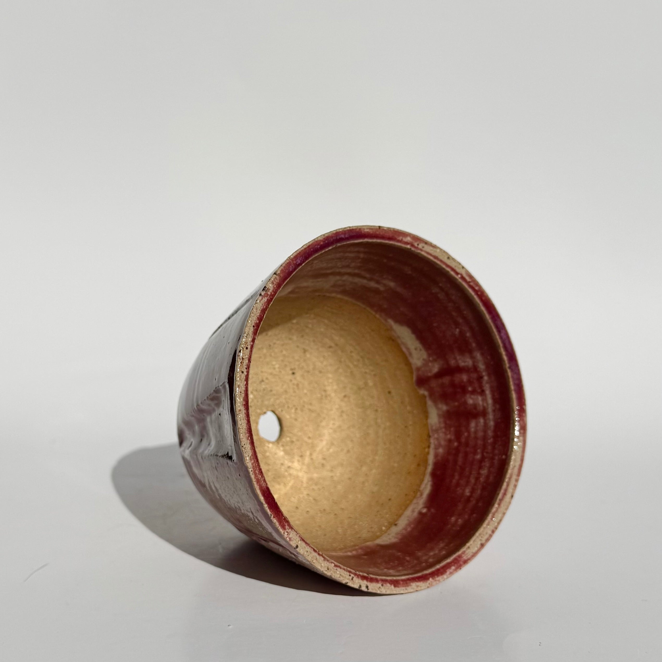 Small Carved Pot - Raspberry