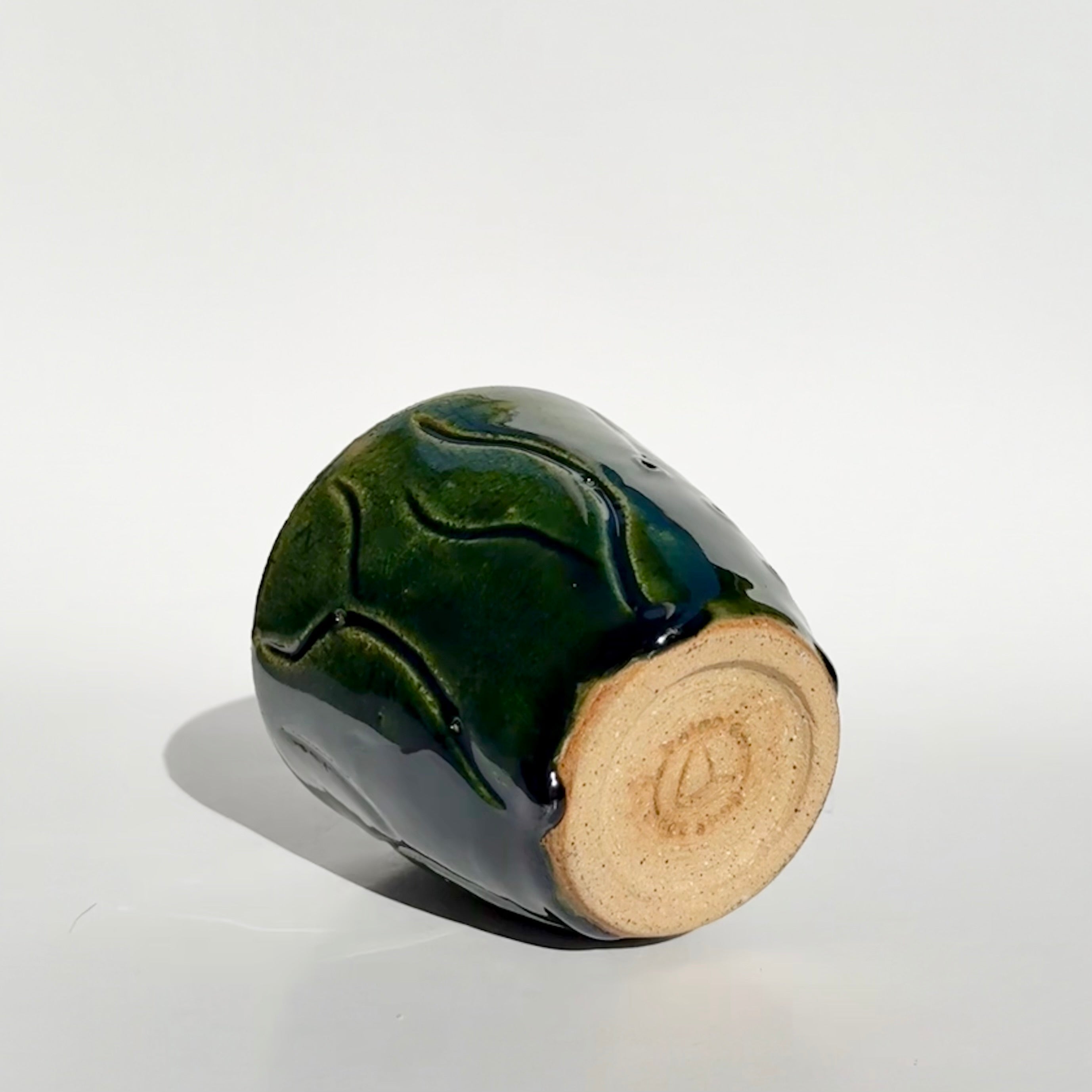 Carved Cup - Green Vines