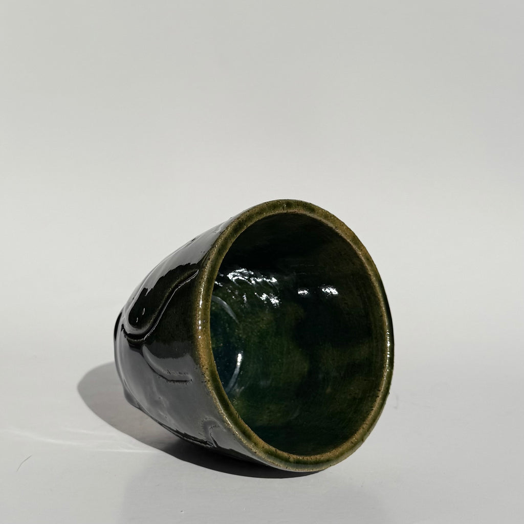 Carved Cup - Green Vines