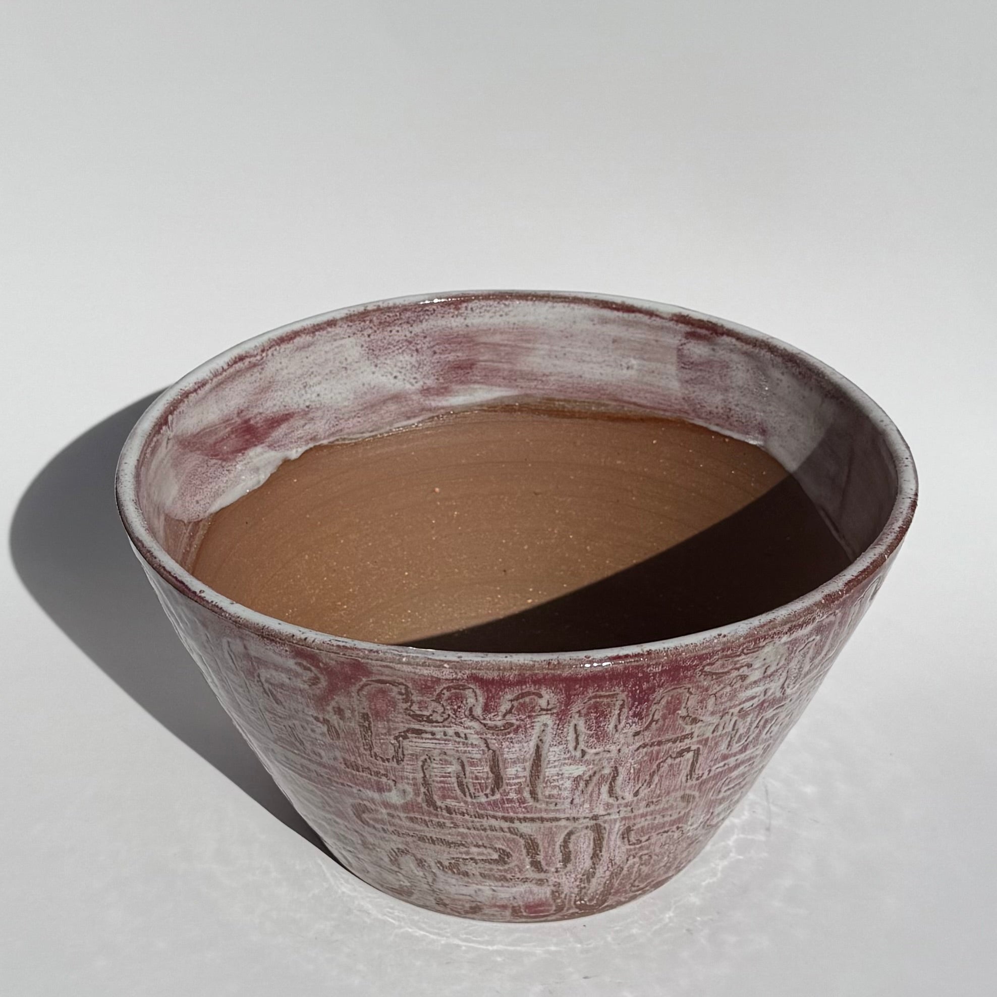 Large Squiggle Pattern Planter - White Raspberry Wax