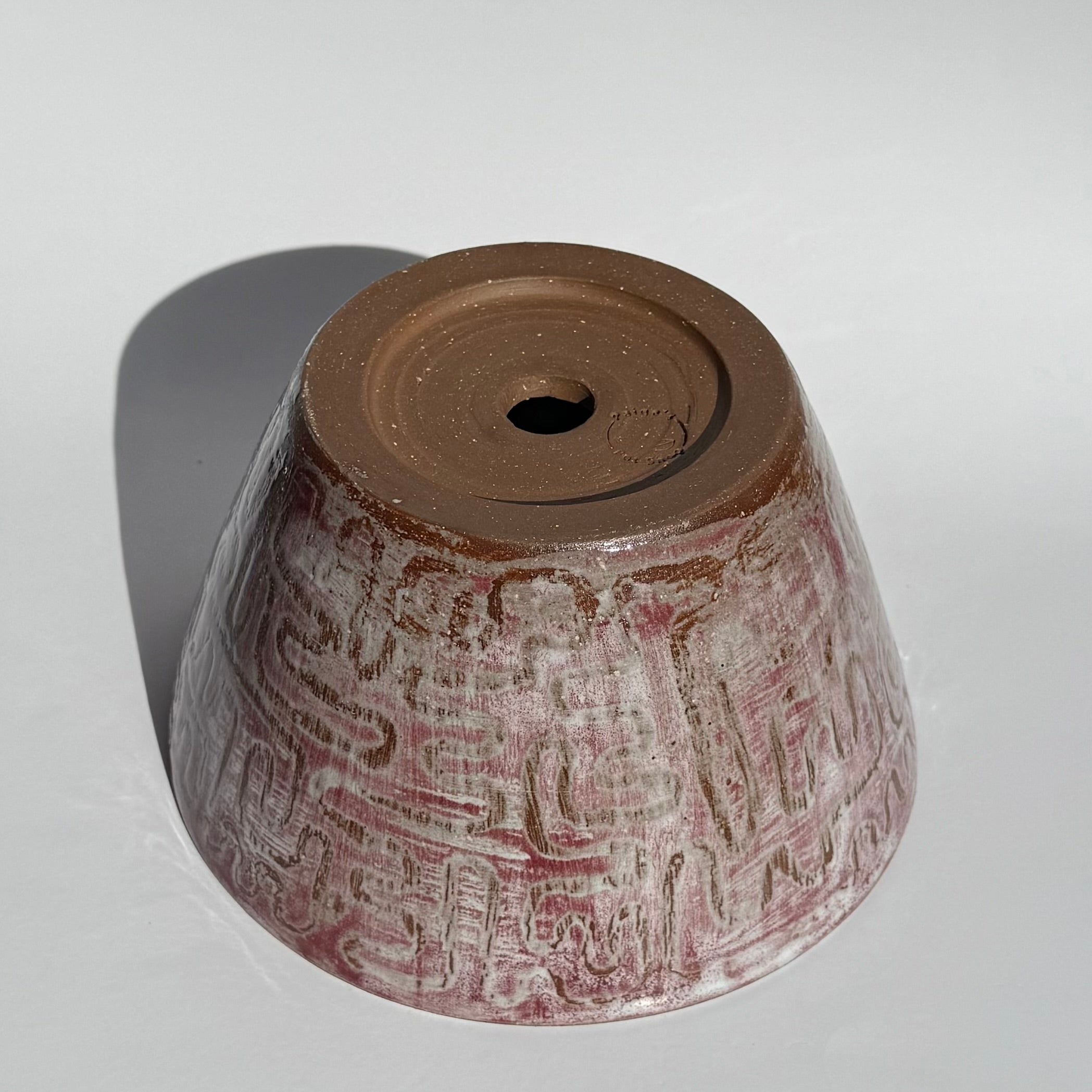 Large Squiggle Pattern Planter - White Raspberry Wax