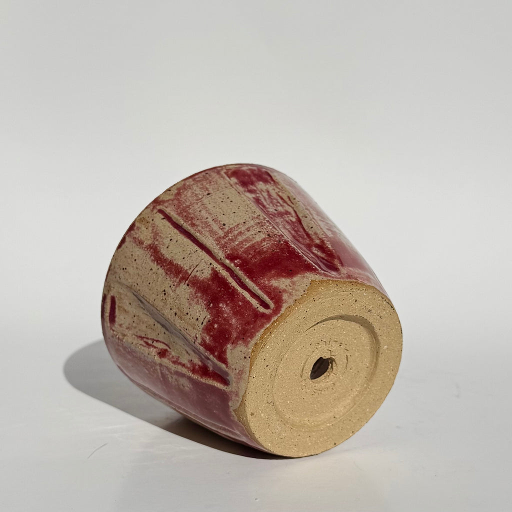 Small Carved Pot - Raspberry