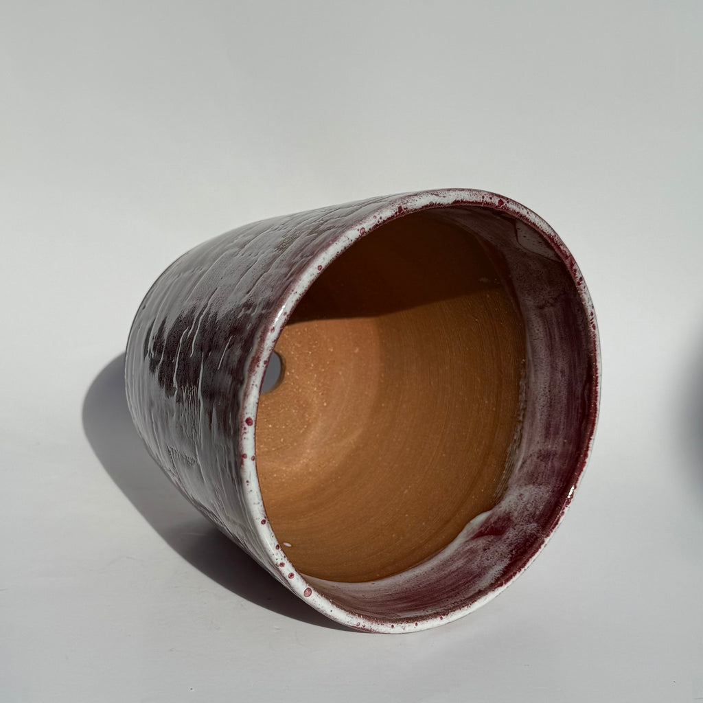 Large Square Pattern Planter - White Raspberry Wax