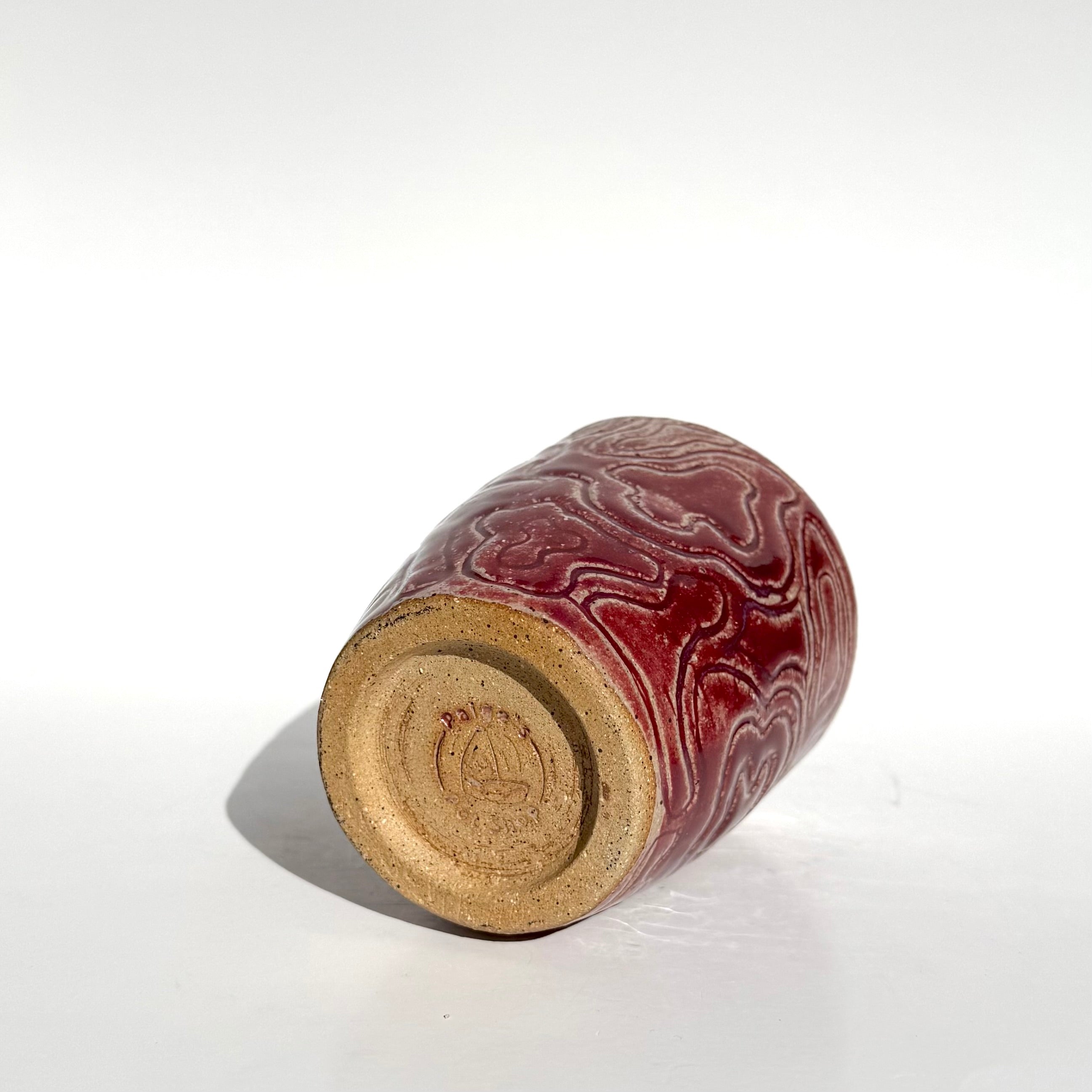 Carved Cup - Raspberry Squiggles