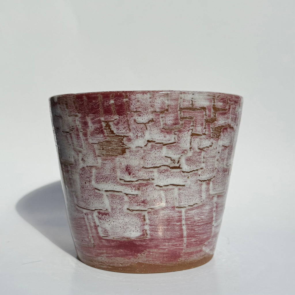 Large Square Pattern Planter - White Raspberry Wax