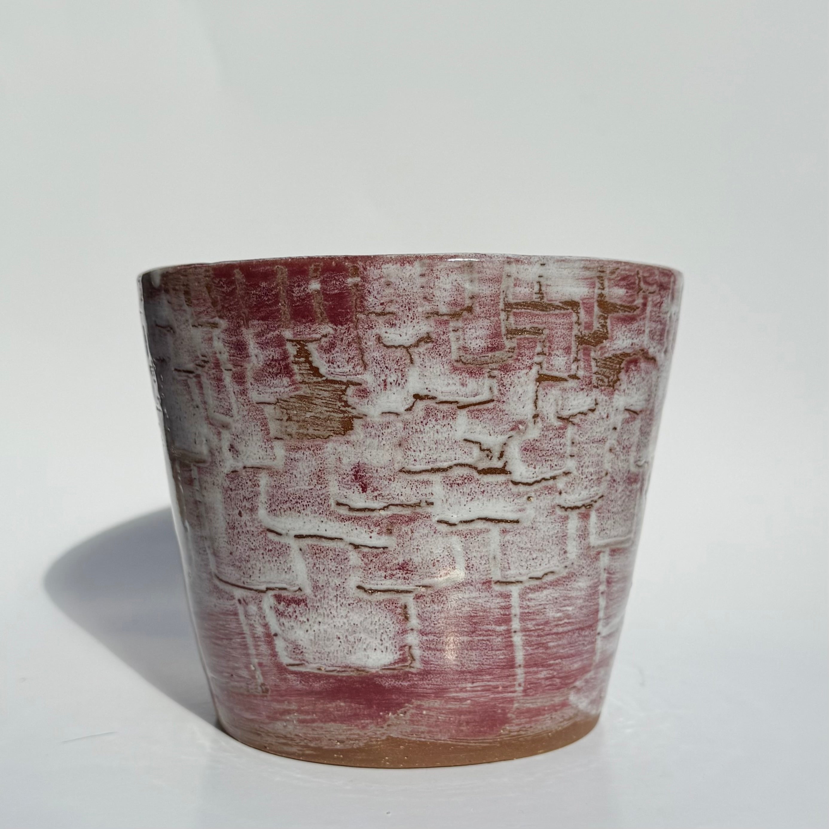 Large Square Pattern Planter - White Raspberry Wax