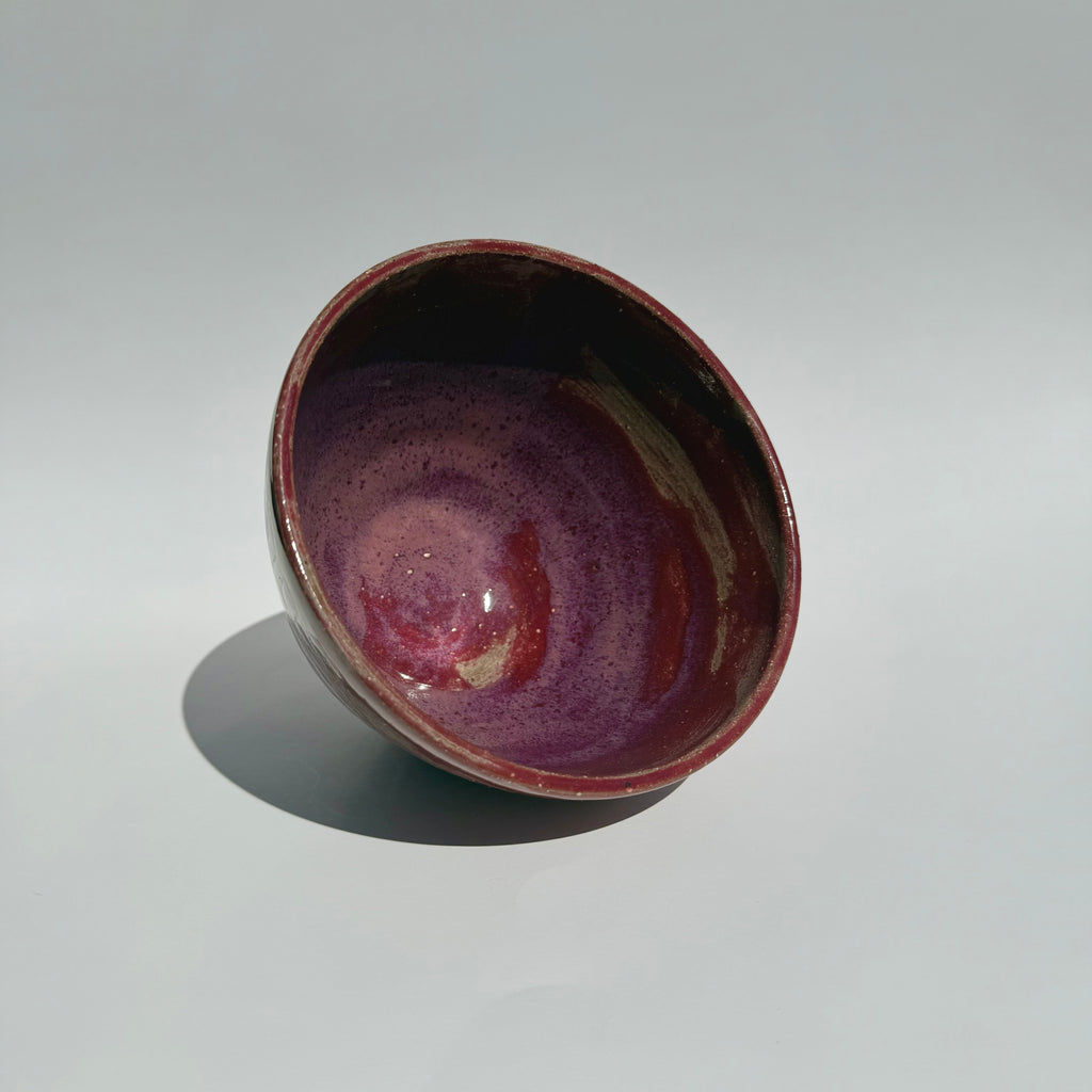 Squiggle Pattern Bowl - Raspberry