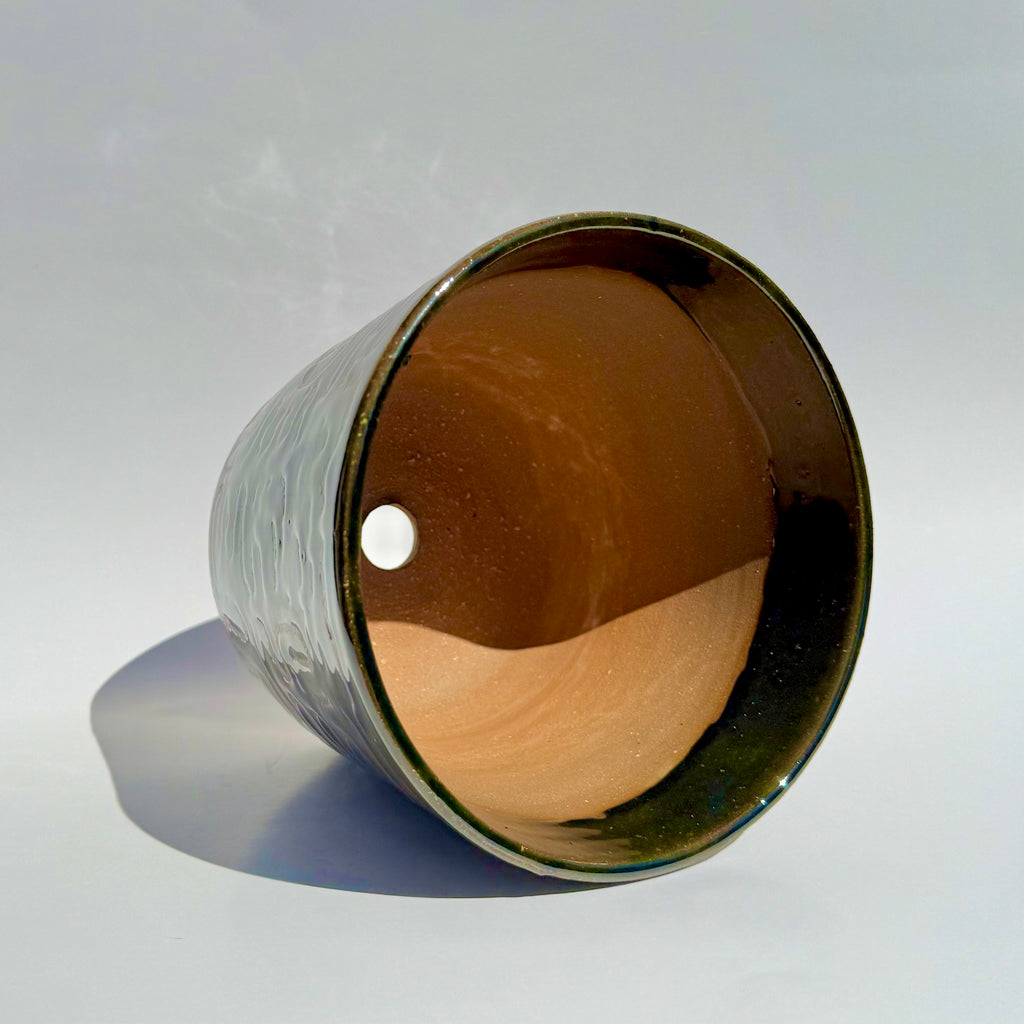 Medium Squiggle Pattern Planter - Green