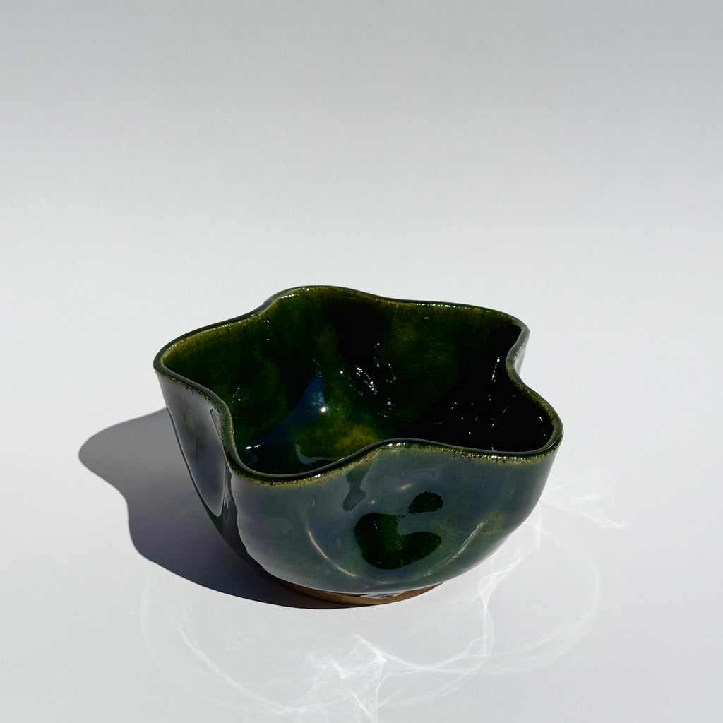 Medium Squiggle Bowl - Dark Green