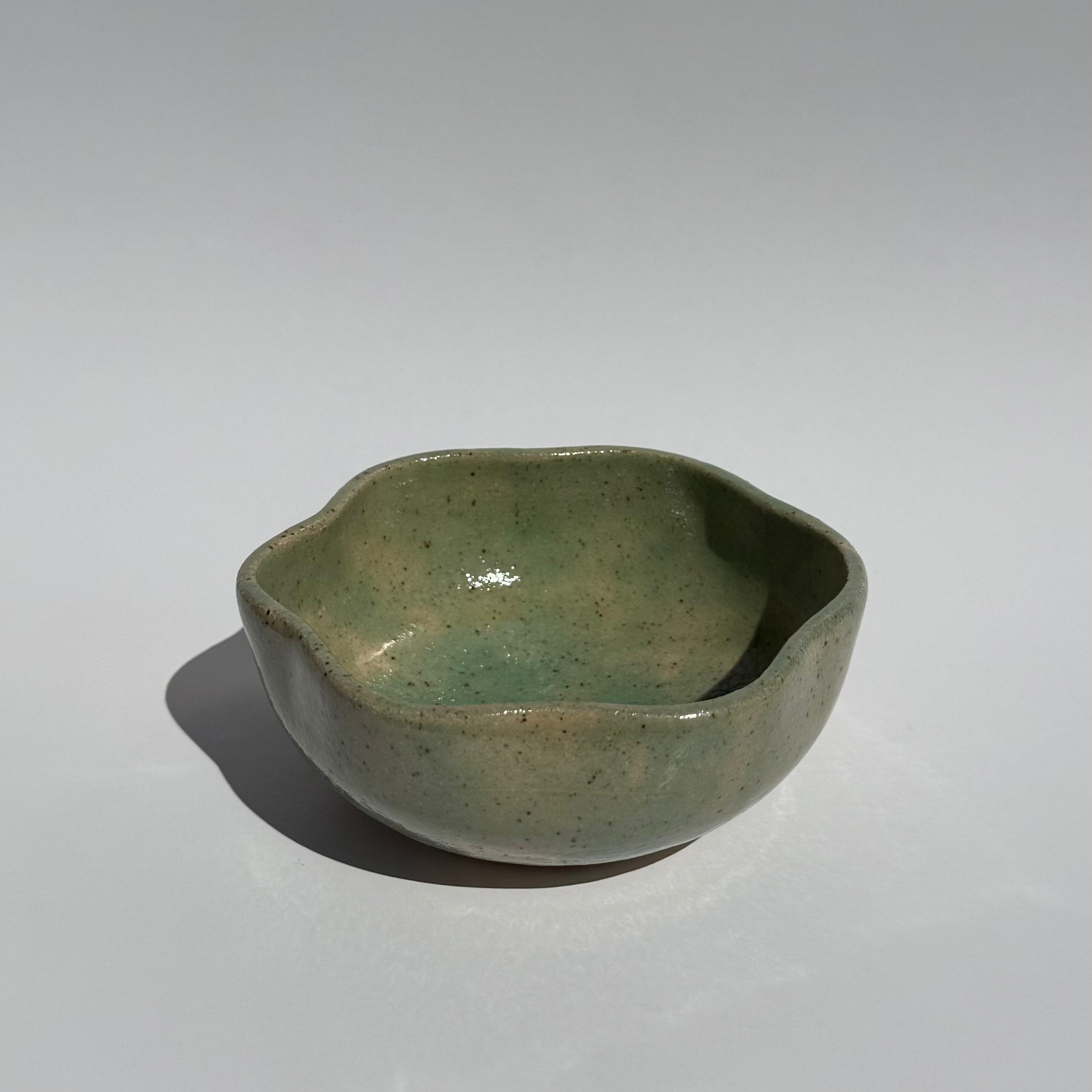 Medium Squiggle Bowl - Celadon Speckled