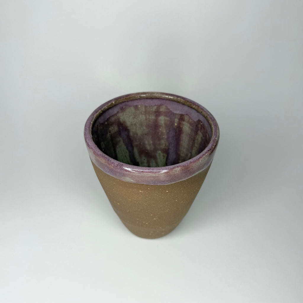 Brown Clay Cup - Wild Orchid