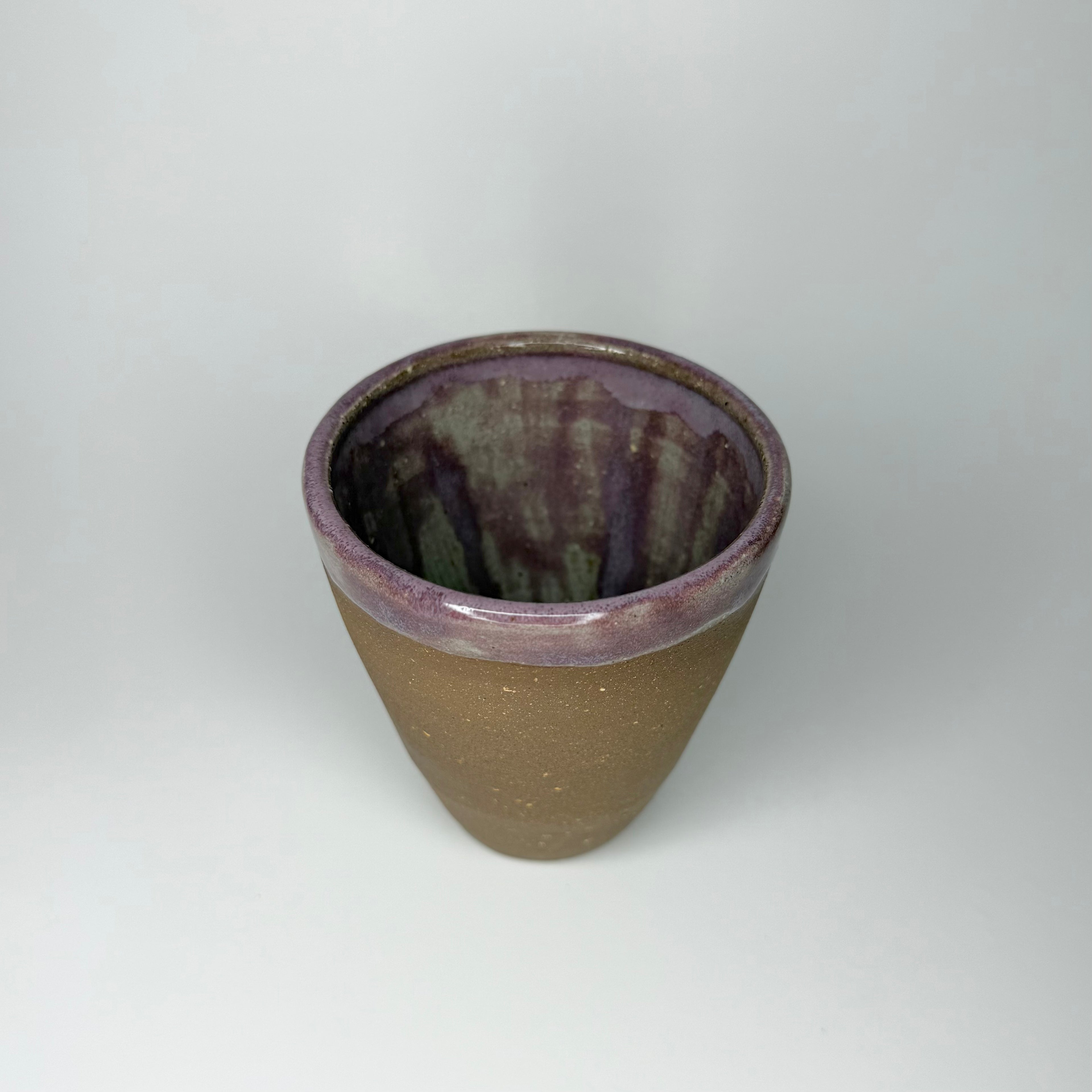 Brown Clay Cup - Wild Orchid