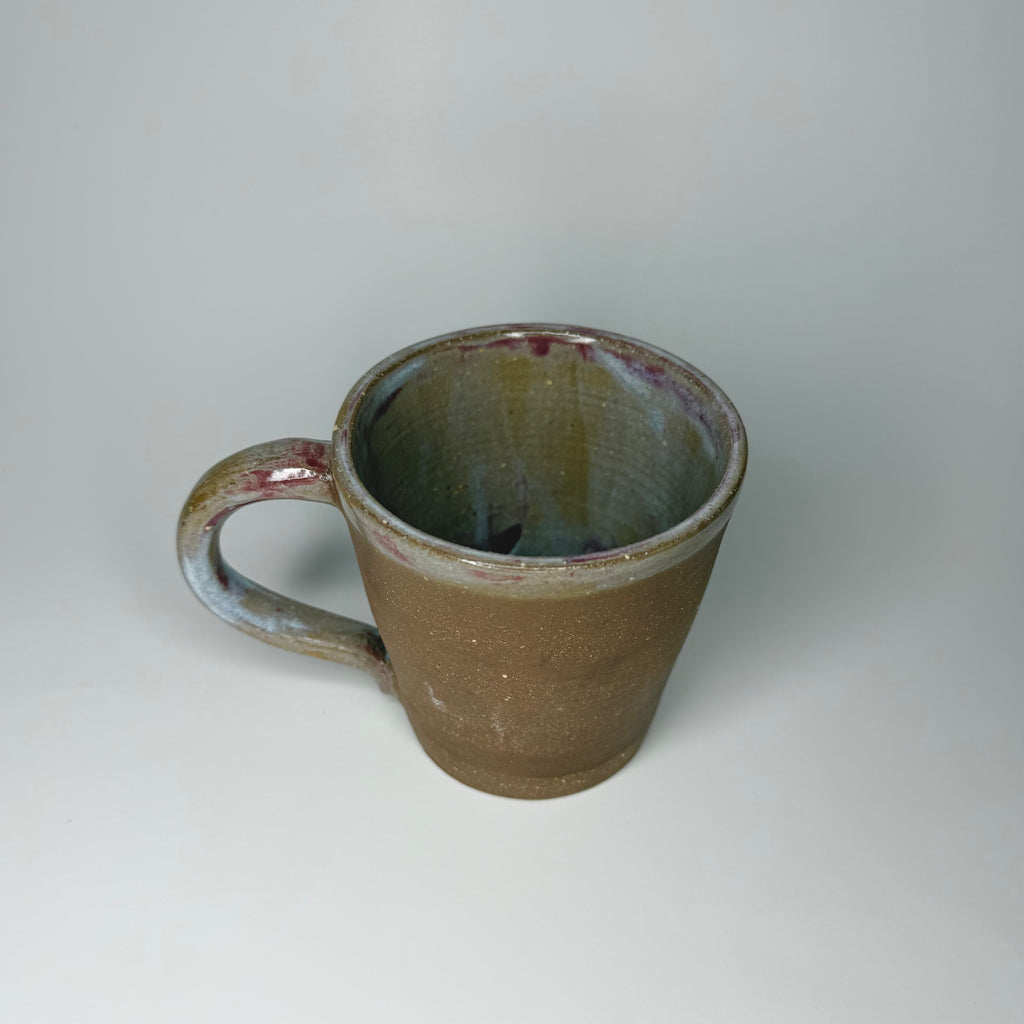 Brown Clay Mug - Raspberry Celadon