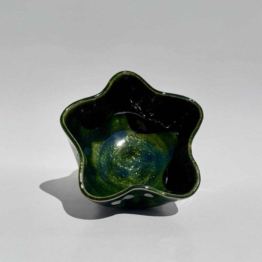Medium Squiggle Bowl - Dark Green