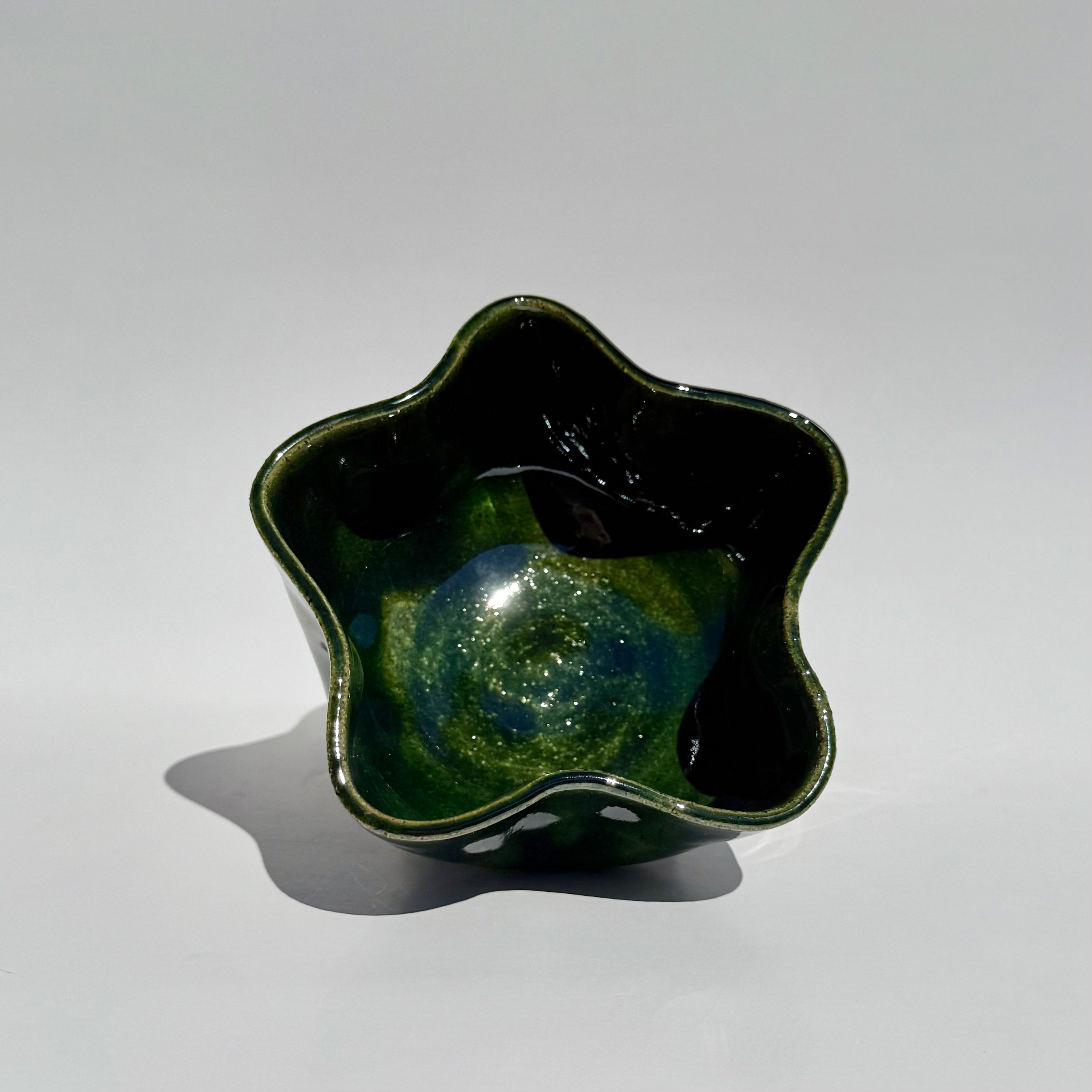 Medium Squiggle Bowl - Dark Green