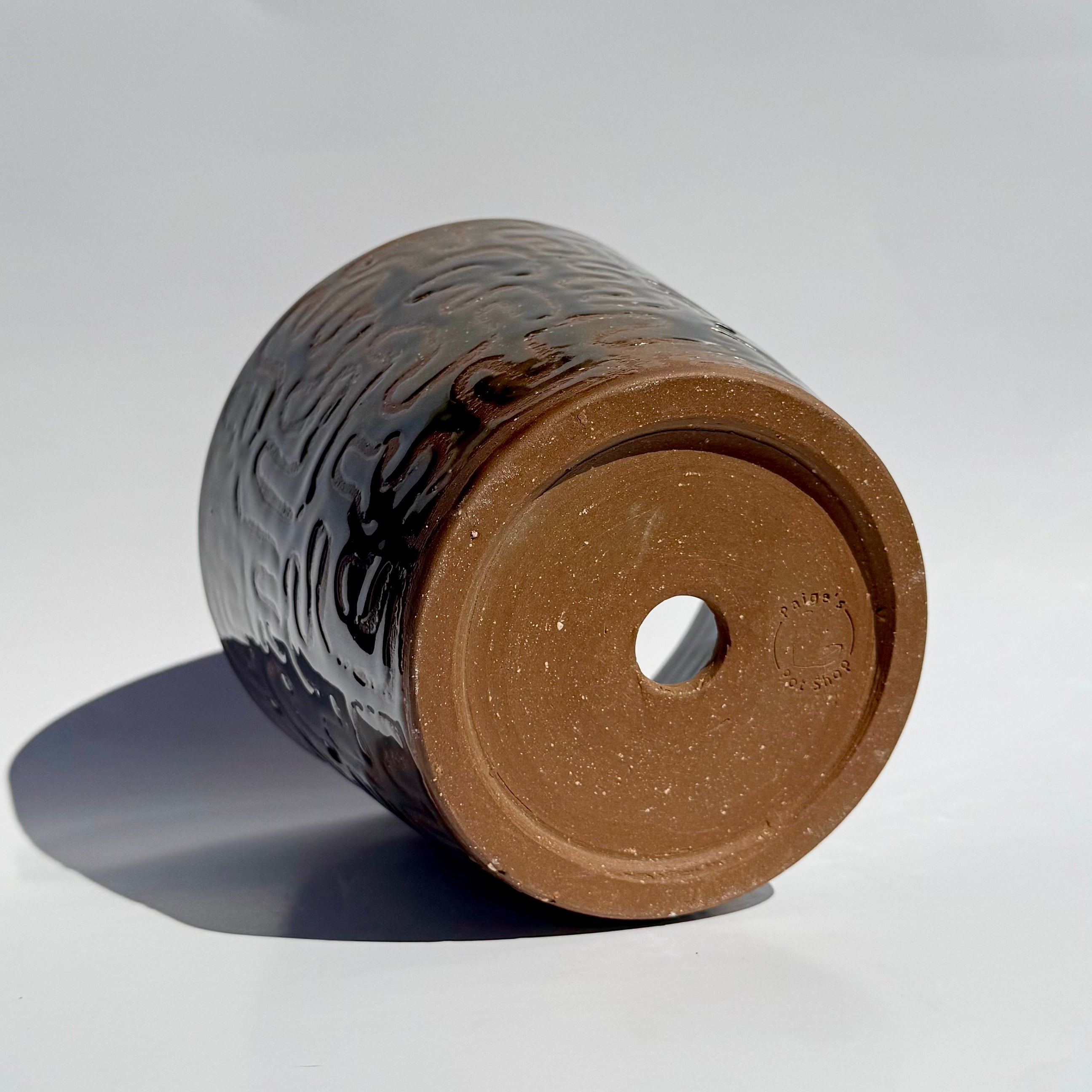 Medium Squiggle Pattern Planter - Green