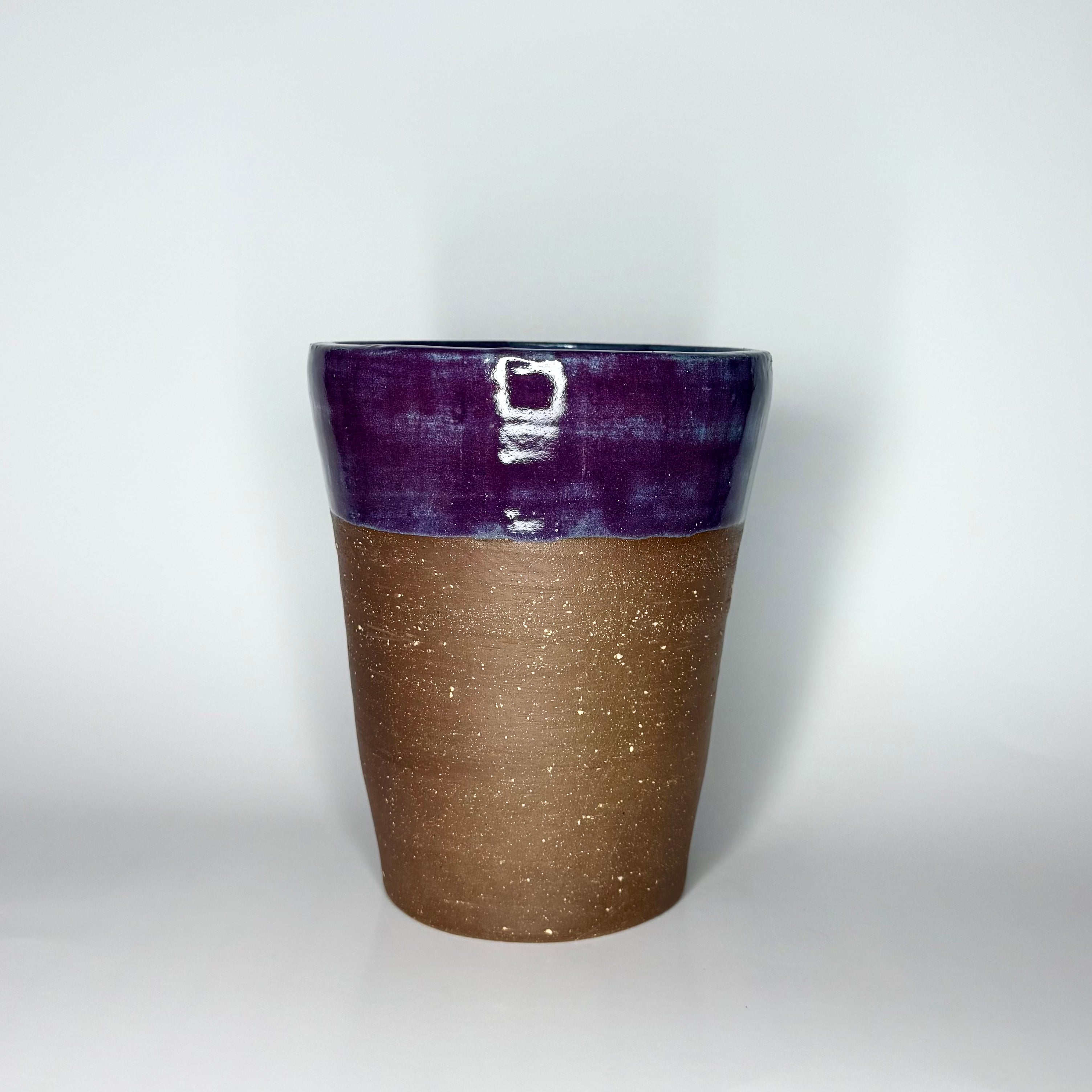 Brown Clay Vase - Indigo