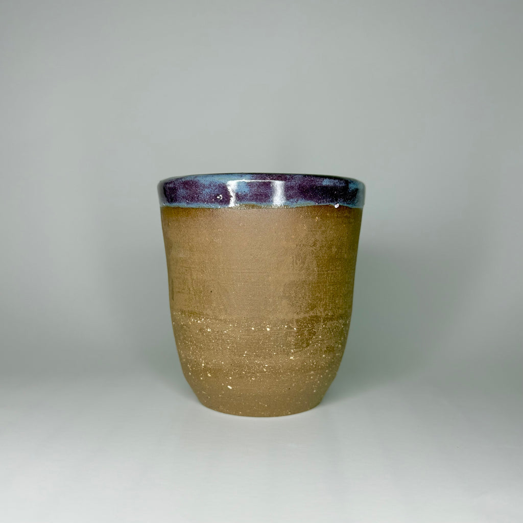 Brown Clay Cup - Indigo
