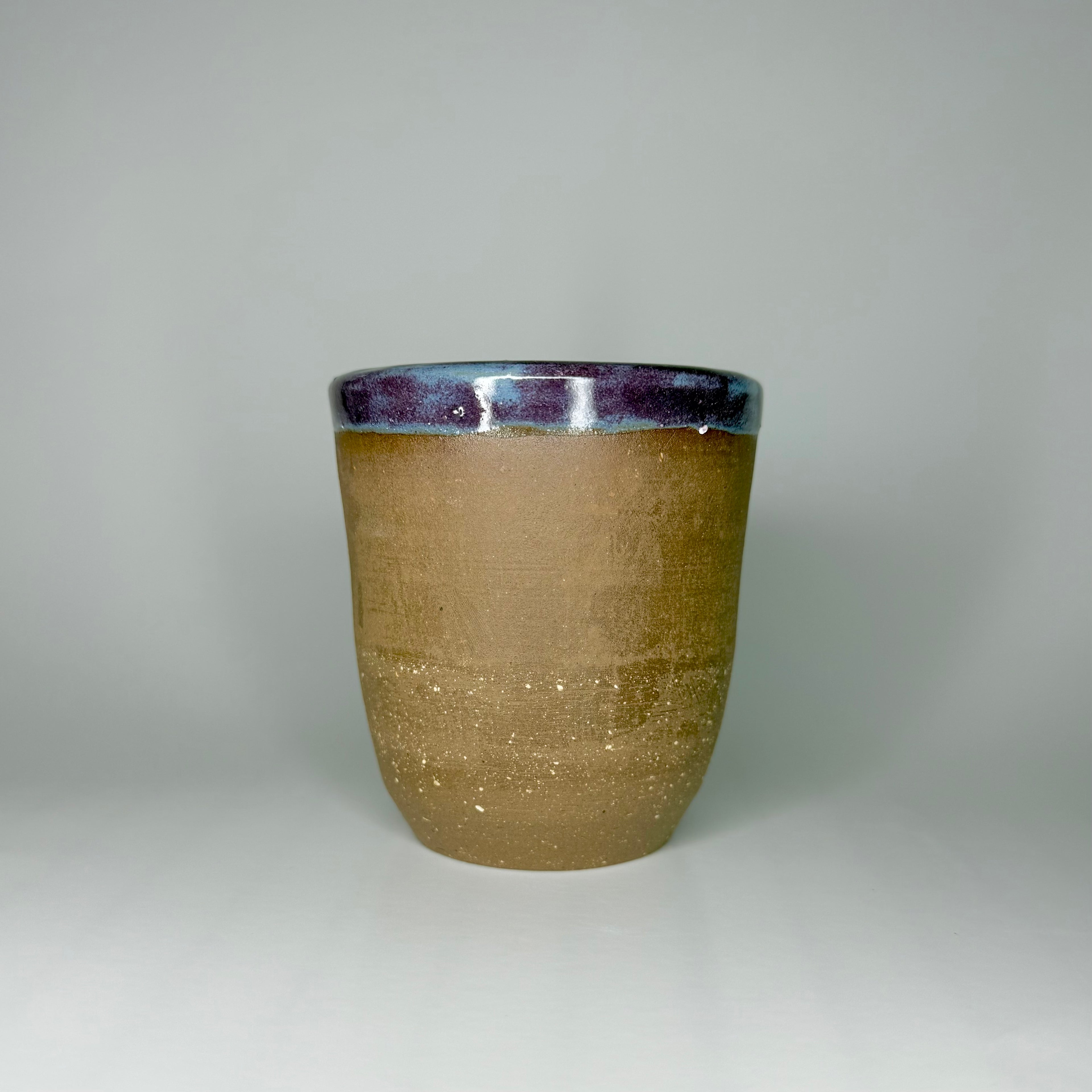 Brown Clay Cup - Indigo