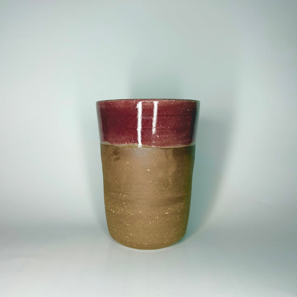 Brown Clay Vase - Raspberry