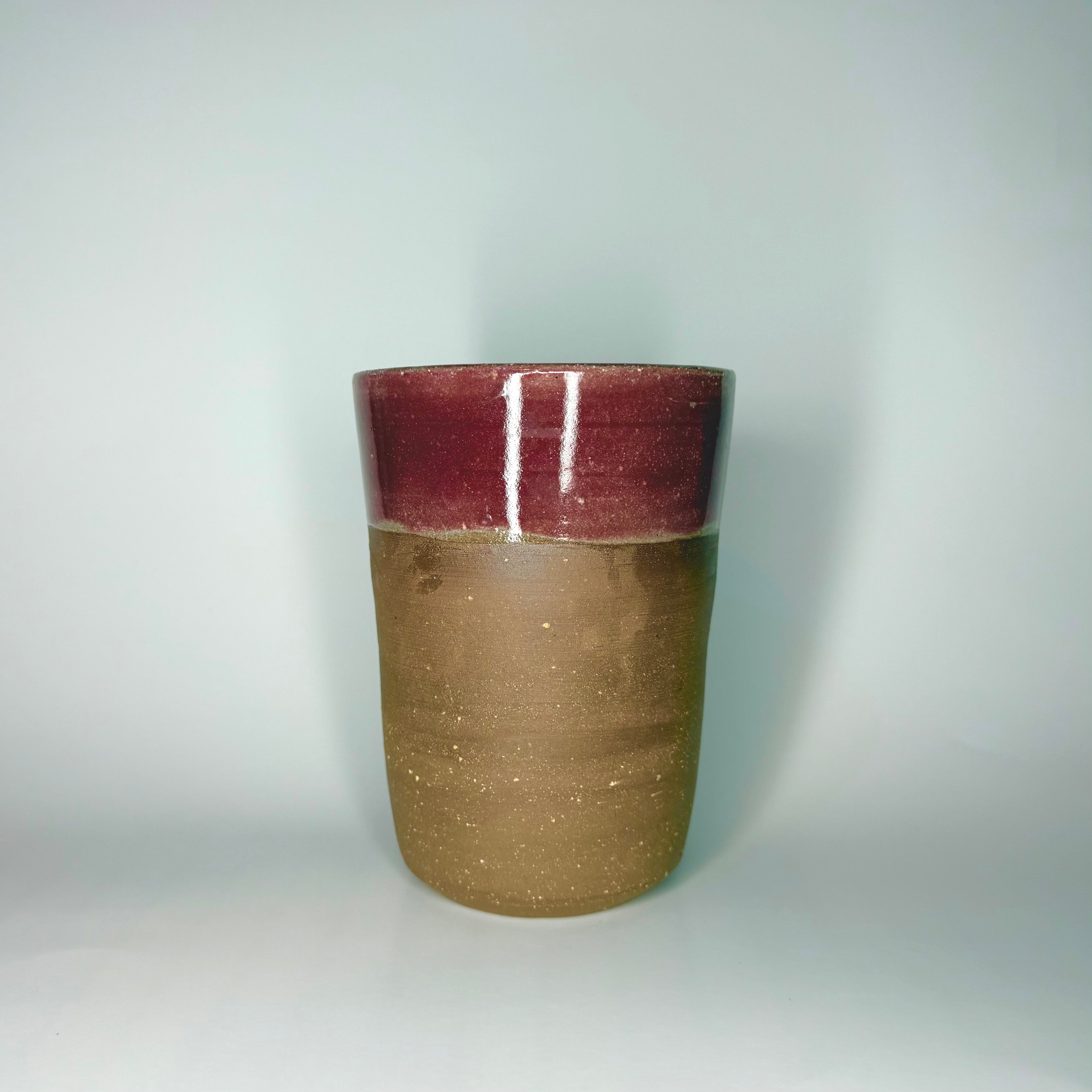 Brown Clay Vase - Raspberry