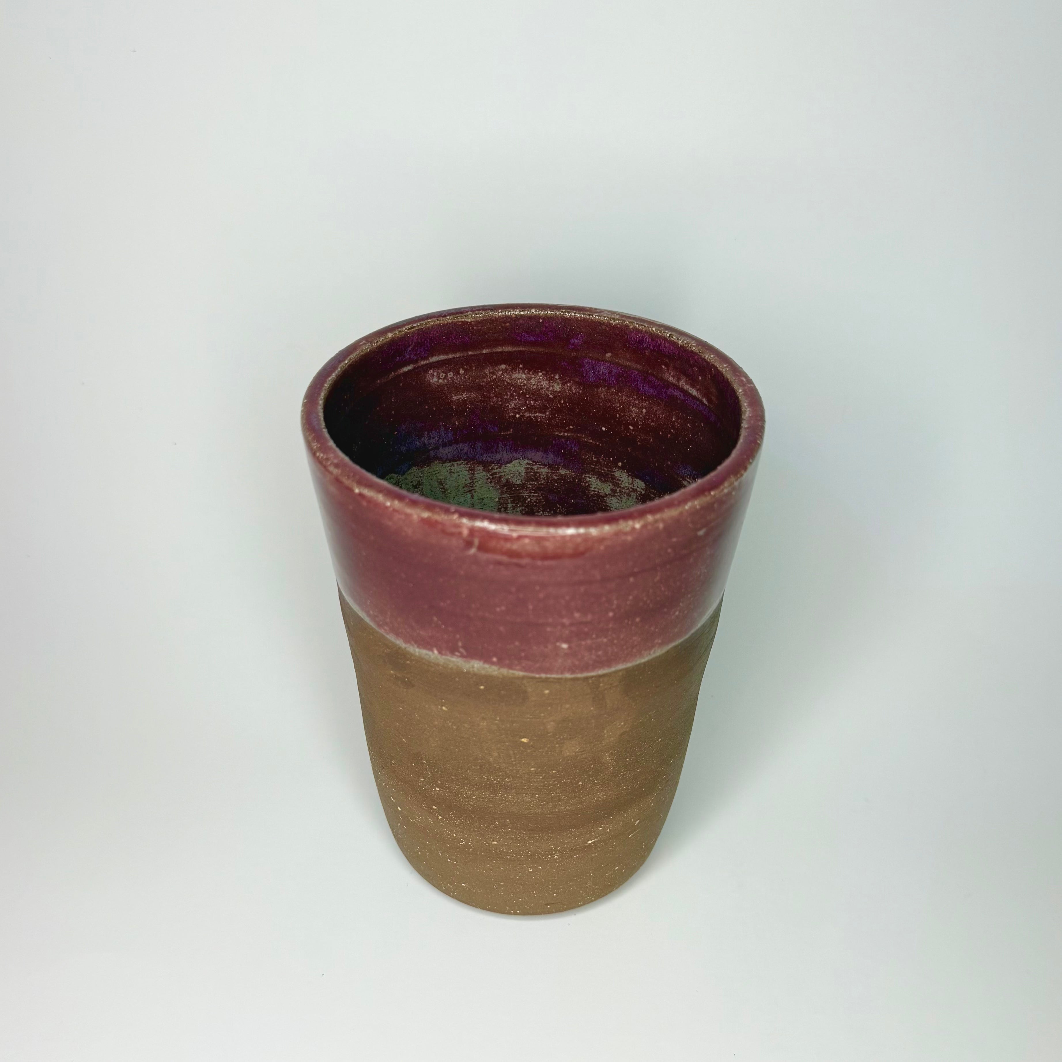Brown Clay Vase - Raspberry
