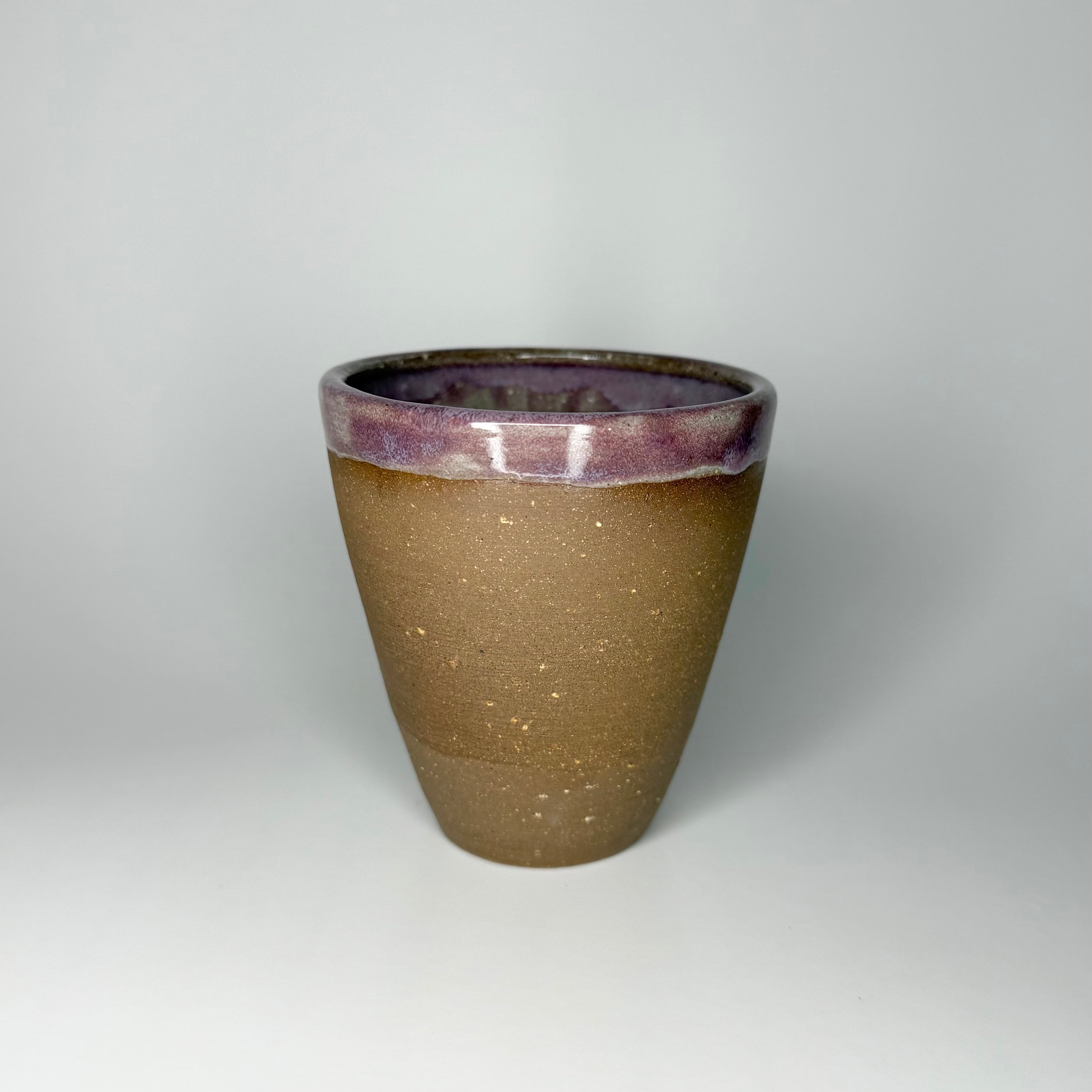 Brown Clay Cup - Wild Orchid