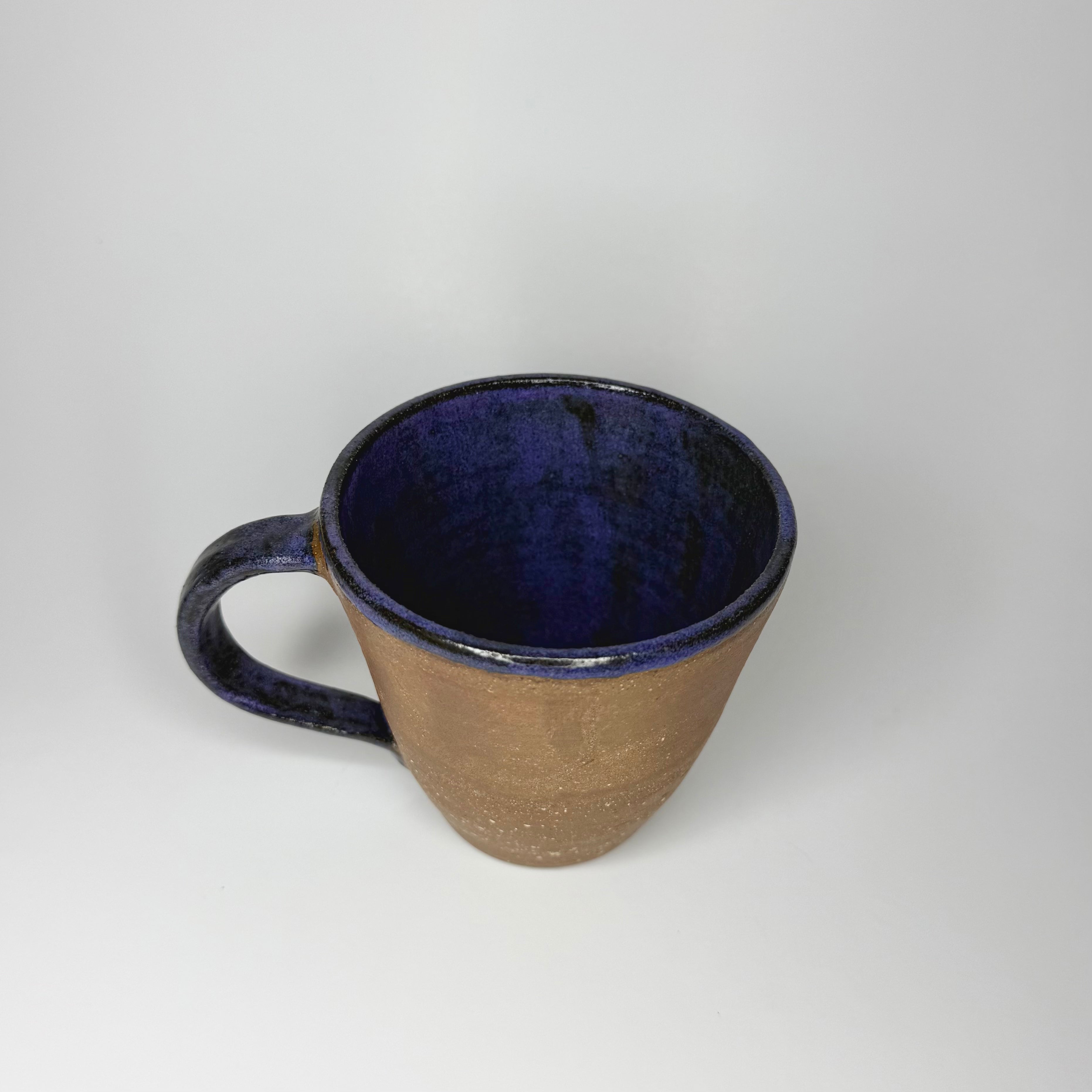 Brown Clay Mug - Purple