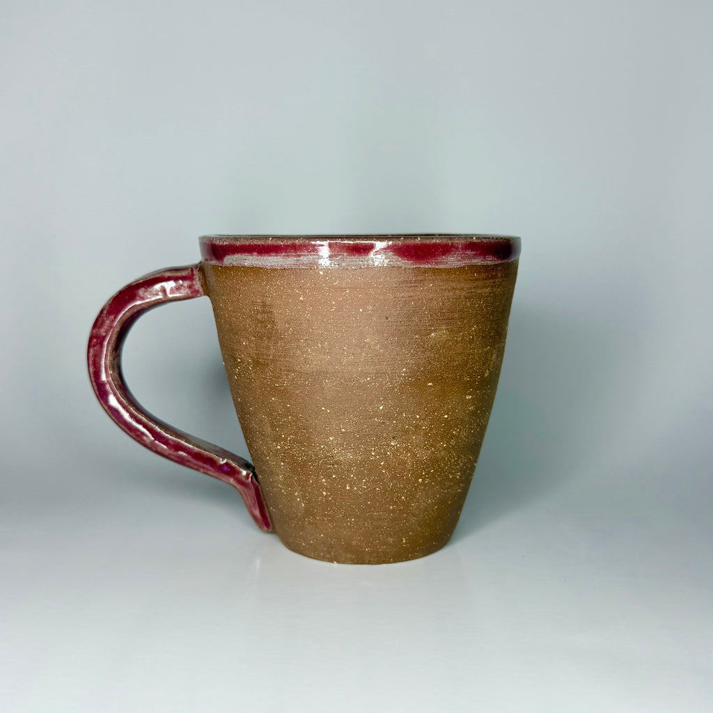 Brown Clay Mug - Raspberry